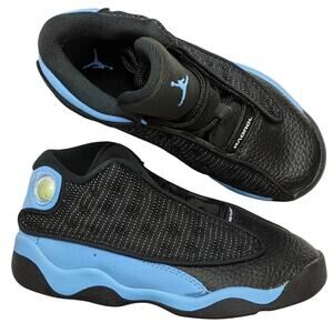 Jordan 13 Retro TD toddler 10C black and university blue white basketball UNC